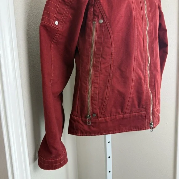 Kuhl Burr Red Patina Dye Moto Jacket Size Small - Picture 5 of 16